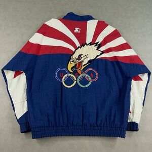 Vintage 1996 Starter Atlanta Olympics Team USA Eagle Windbreaker Jacket Sz Large